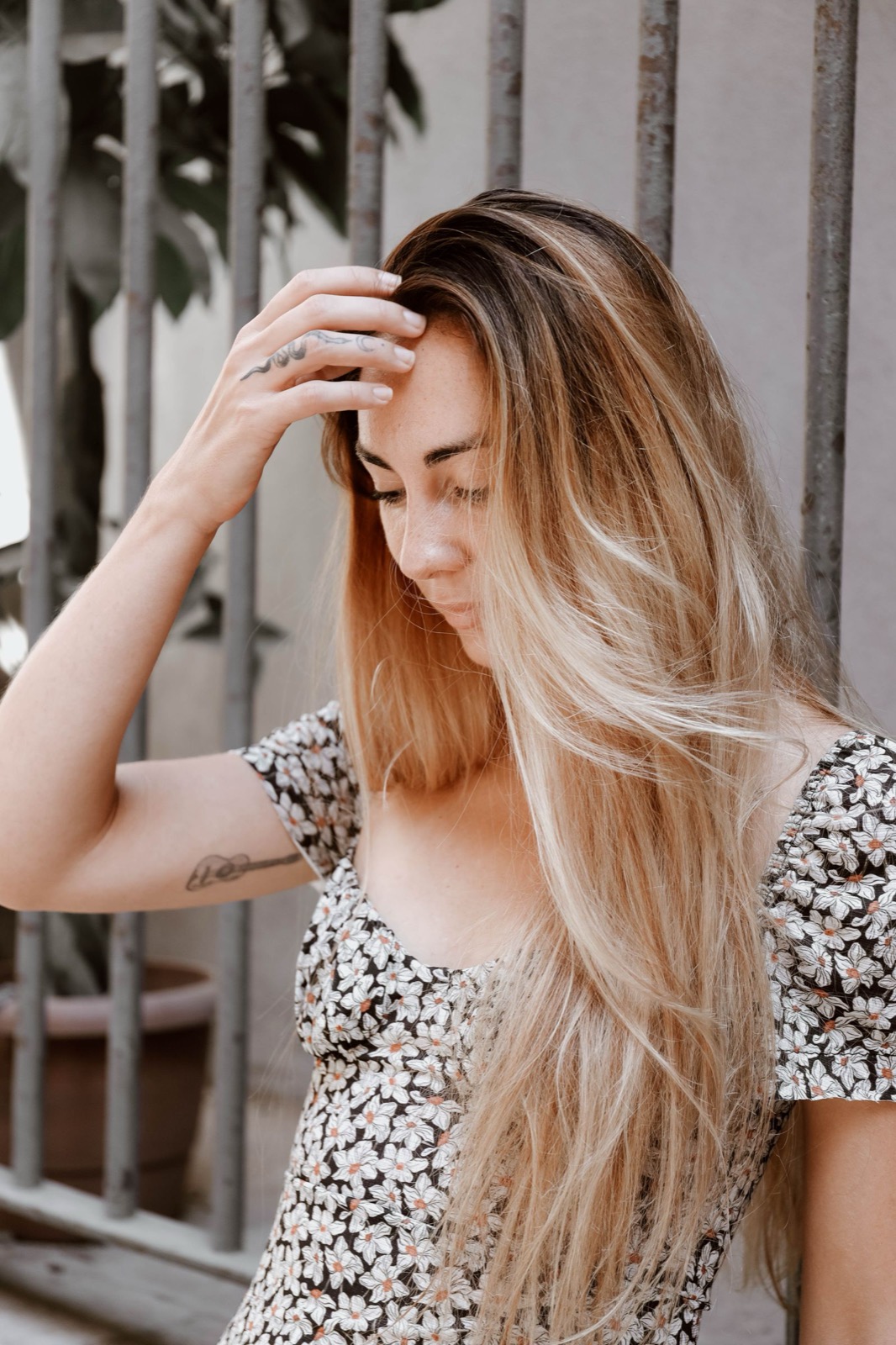Long balayage blond lumineux
